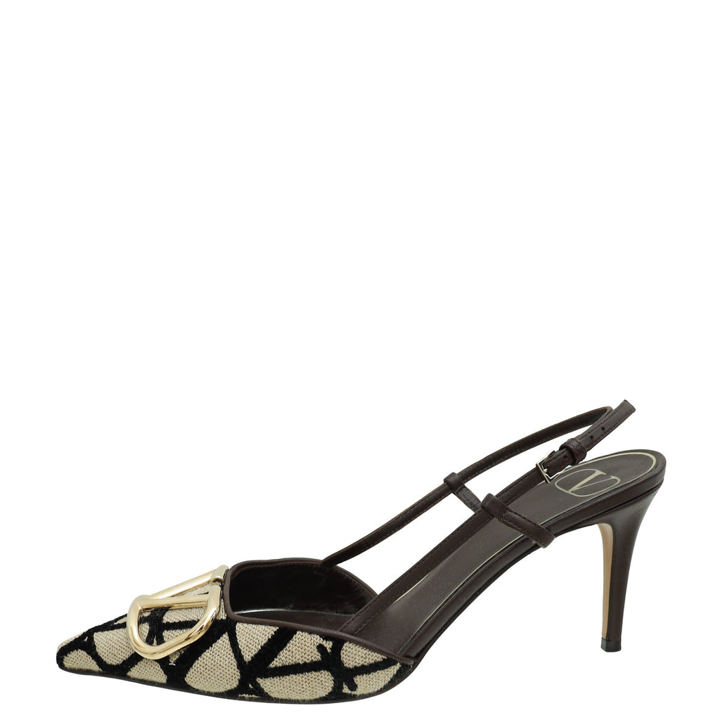 Valentino Tricolor VLogo Iconographe Slingback Pumps 38