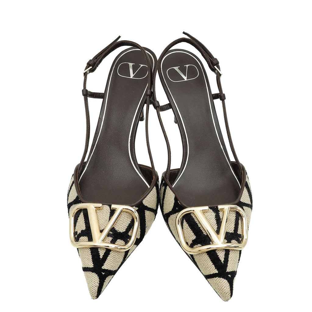 Valentino Tricolor VLogo Iconographe Slingback Pumps 38
