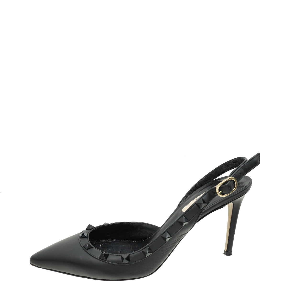 Valentino Black Rockstud Slingback Pump 38