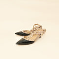 Valentino Black Rockstud Caged Ankle Strap Slingback Pump 38