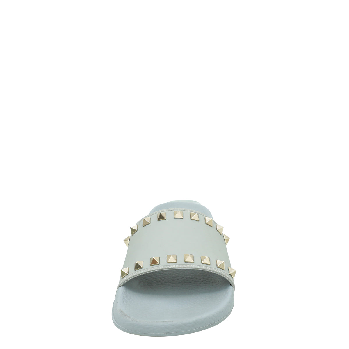 Valentino Pale Blue Rockstud Rubber SLider Sandal 38