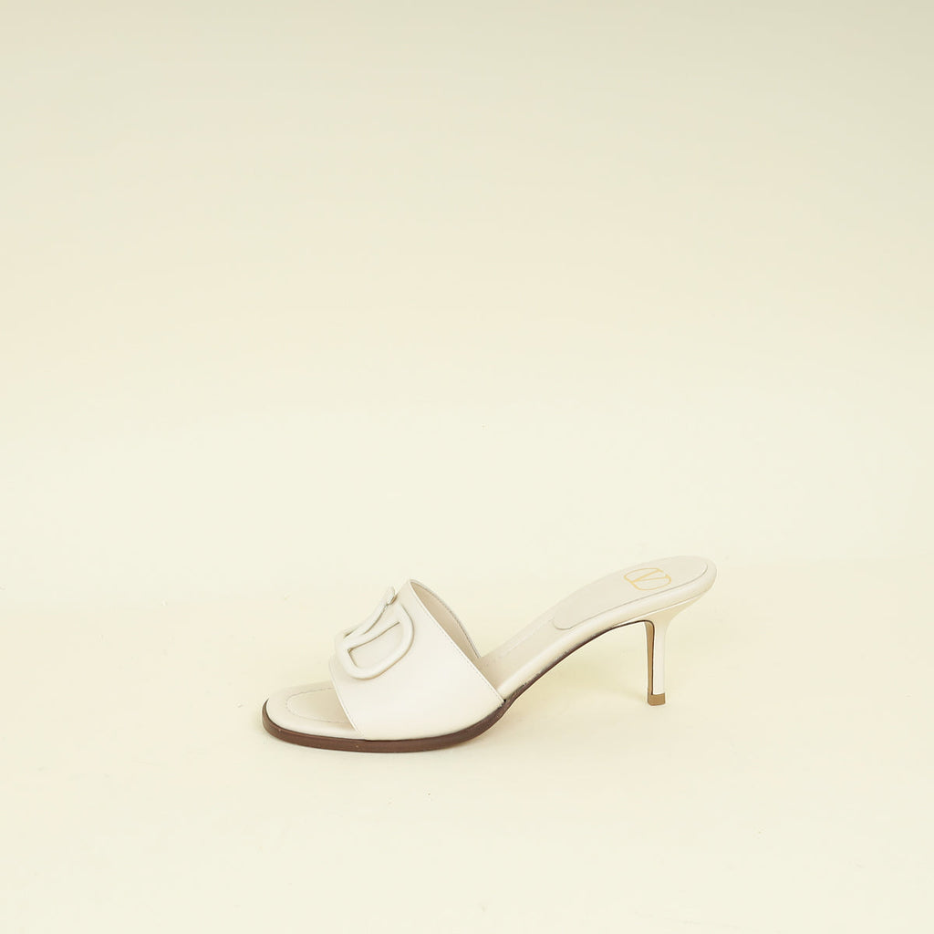 Valentino Cream VLogo Slides Mules 38