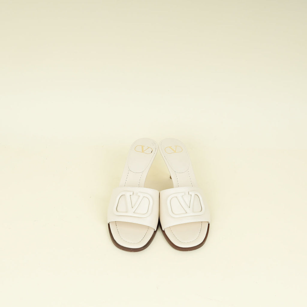 Valentino Cream VLogo Slides Mules 38