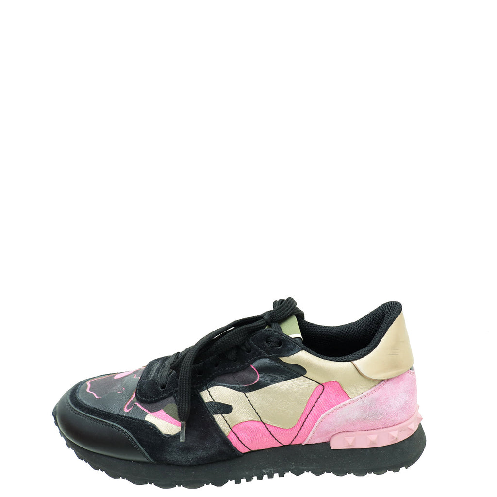 Valentino Multicolor Camouflage Rockrunner Sneakers 38