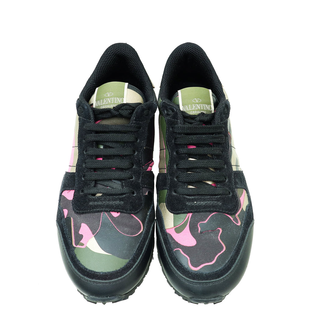Valentino Multicolor Camouflage Rockrunner Sneakers 38