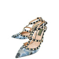 Valentino Bicolor Rockstud Camo Crystal Slingback Pump 38