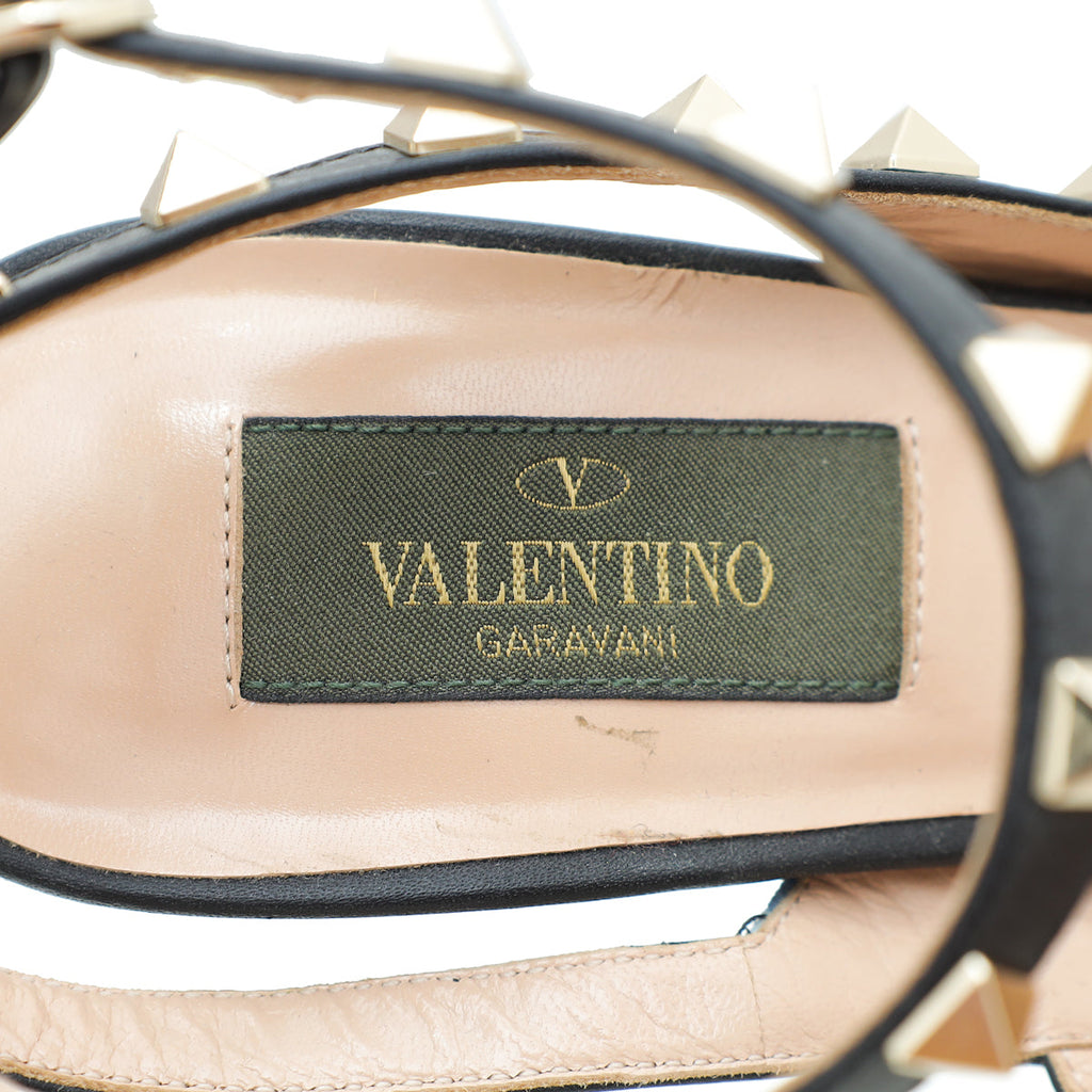 Valentino Bicolor Rockstud Camo Crystal Slingback Pump 38