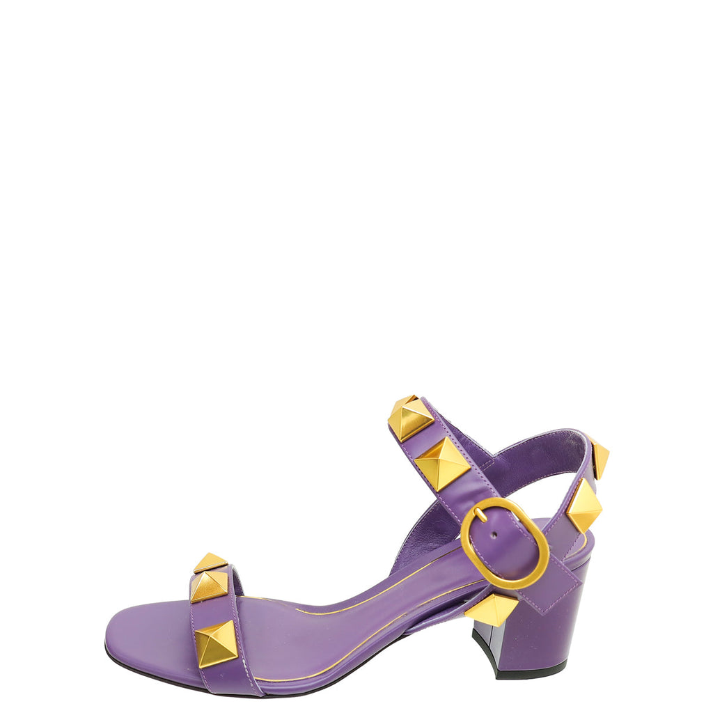Valentino Purple Roman Studs Ankle Sandal 38