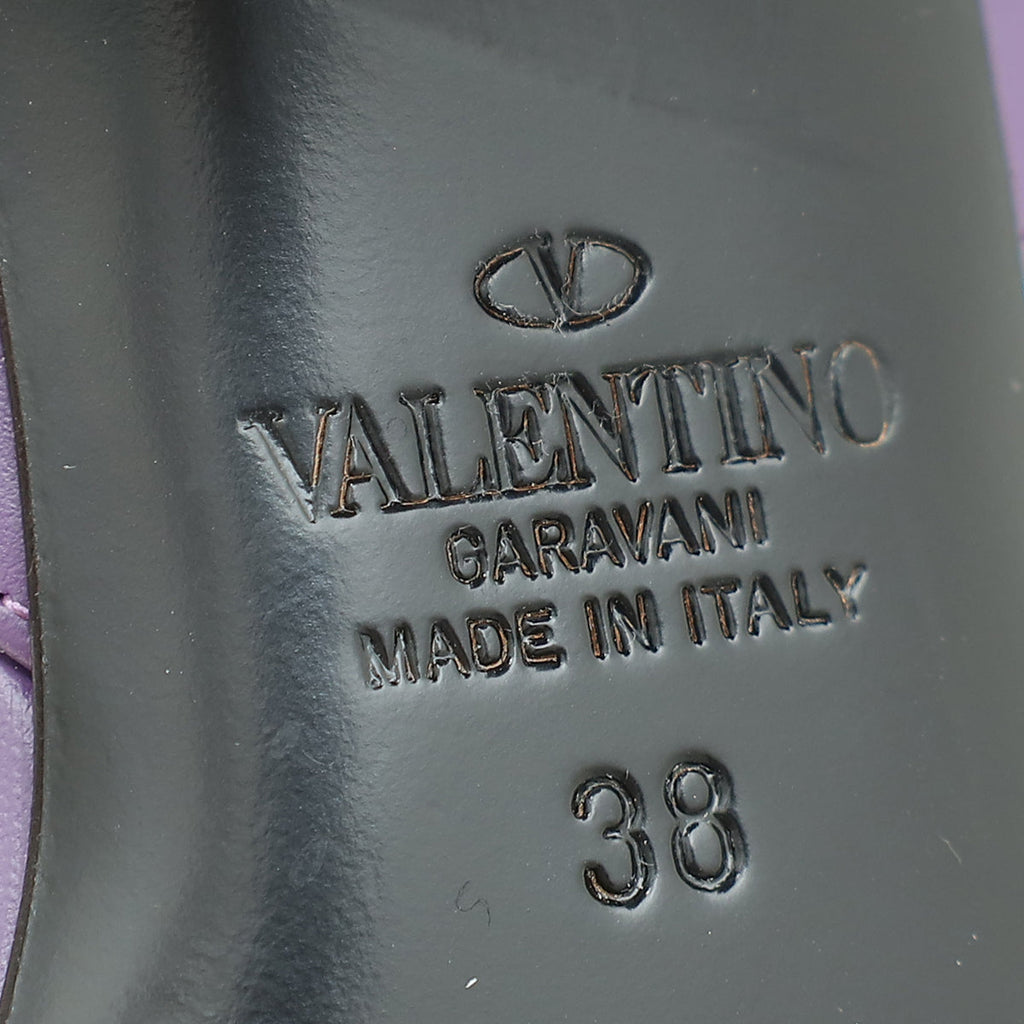 Valentino Purple Roman Studs Ankle Sandal 38