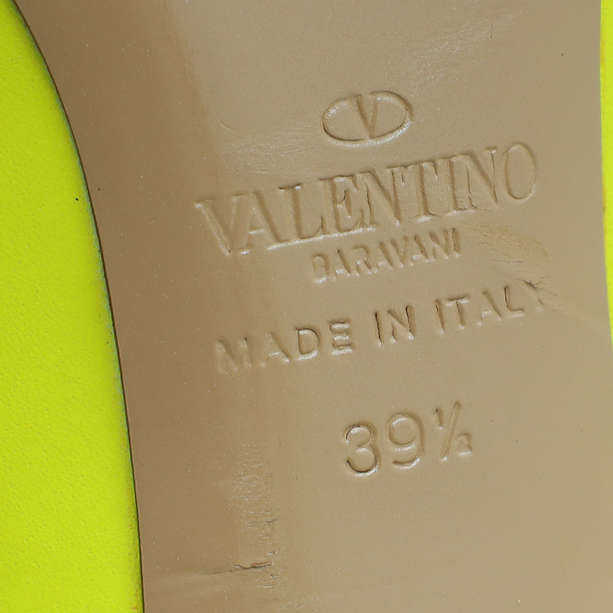 Valentino Neon Yellow Green Ankle Stud Pump 39.5