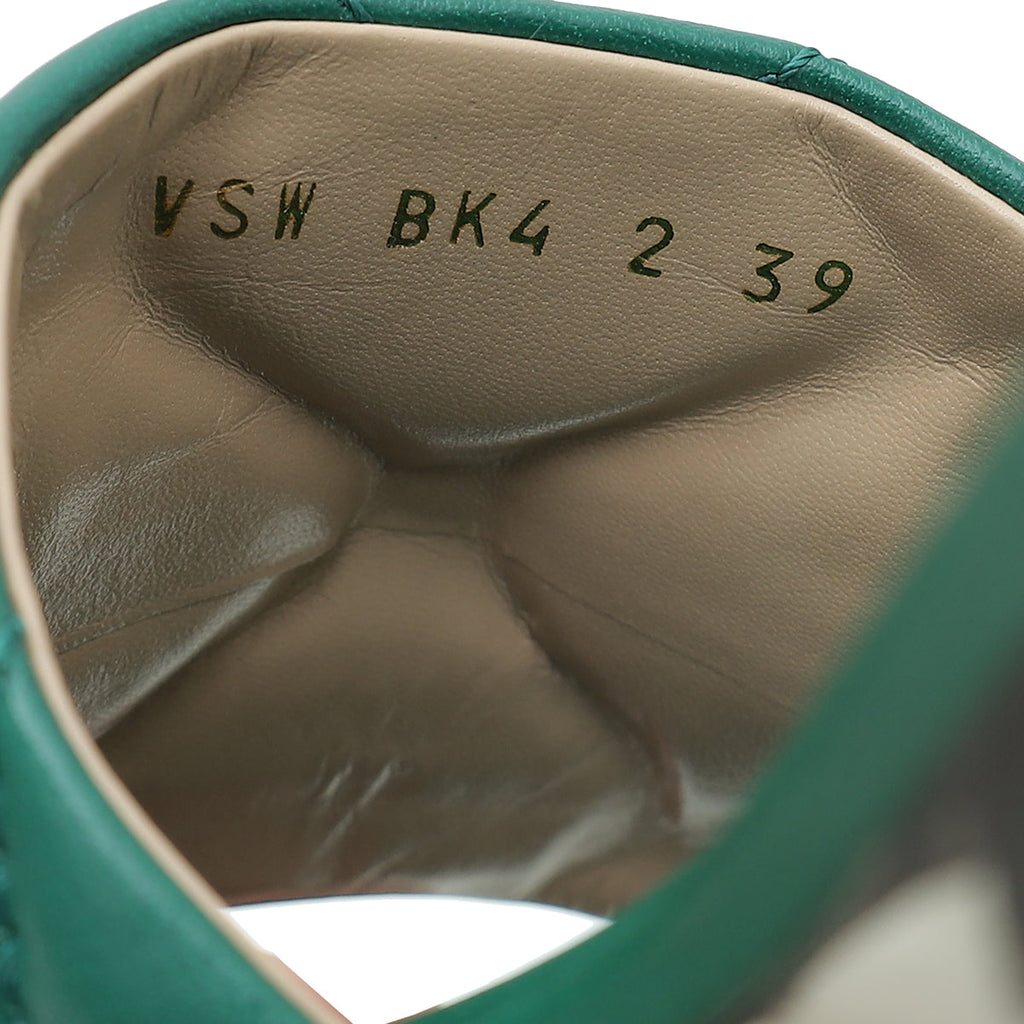 Valentino Green Roman Stud Flat Slide Sandals 39