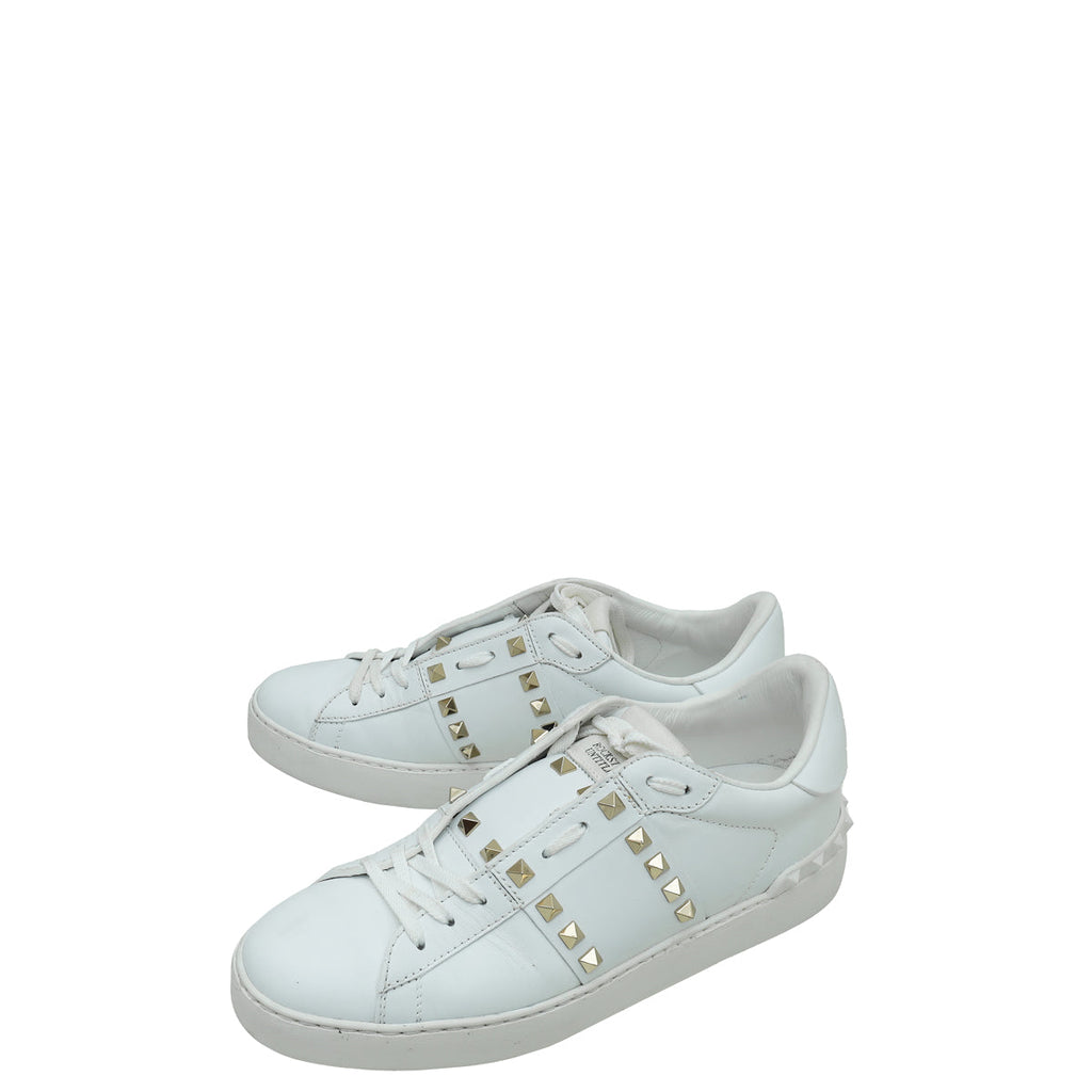Valentino White Rockstud Untitled Open Sneaker 39