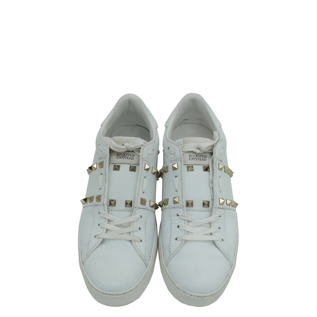 Valentino White Rockstud Untitled Open Sneaker 39