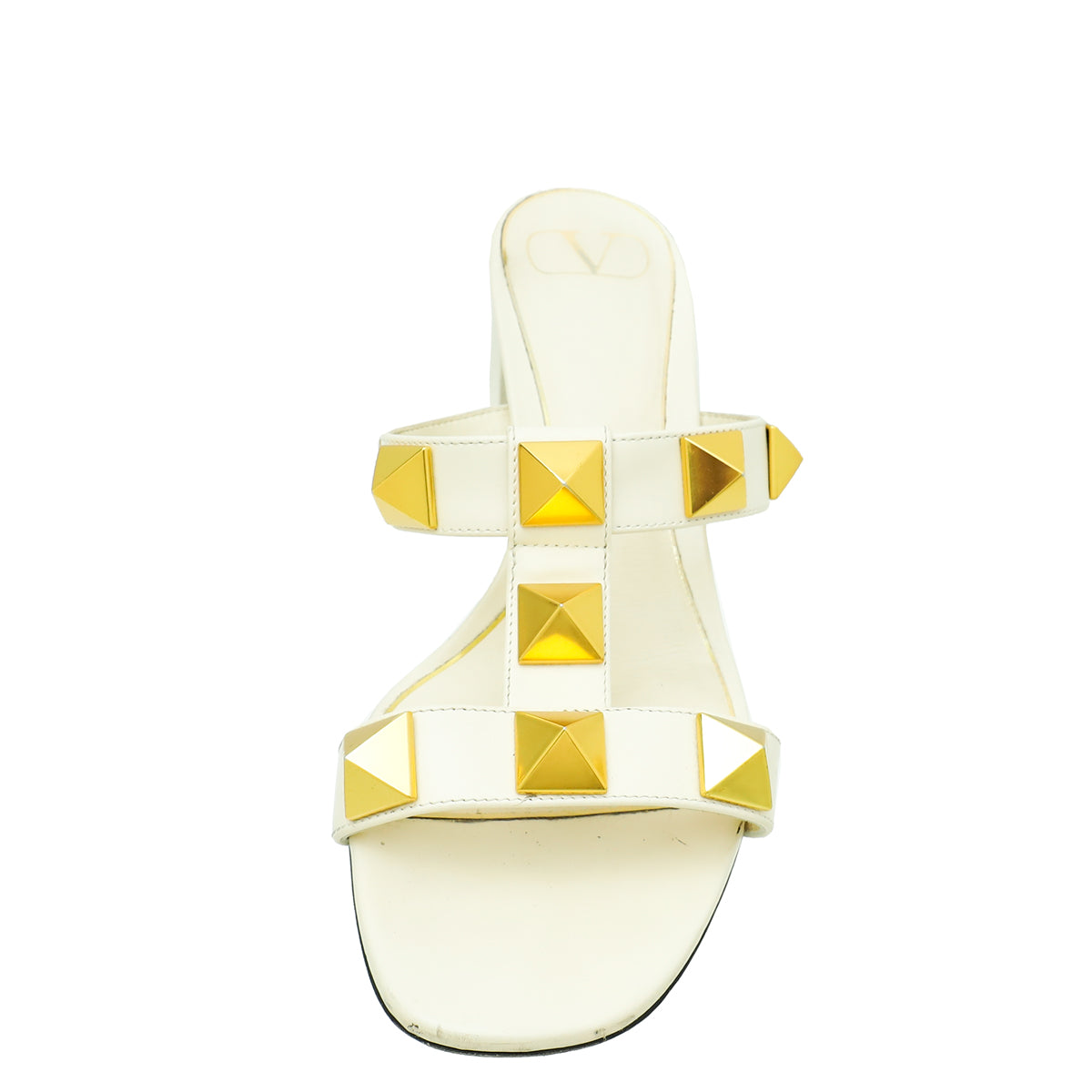 Valentino White Roman Rockstud Mules 39
