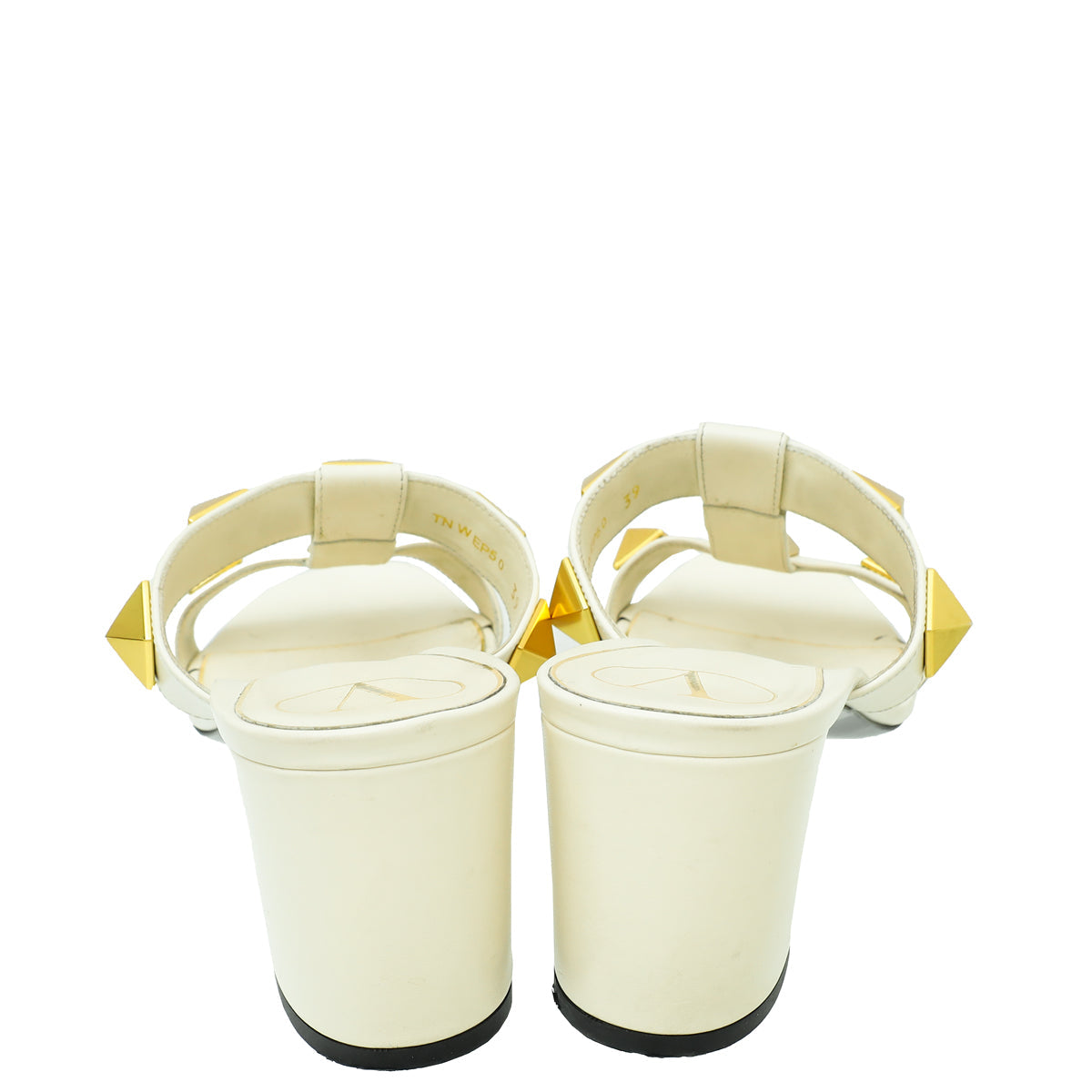 Valentino White Roman Rockstud Mules 39