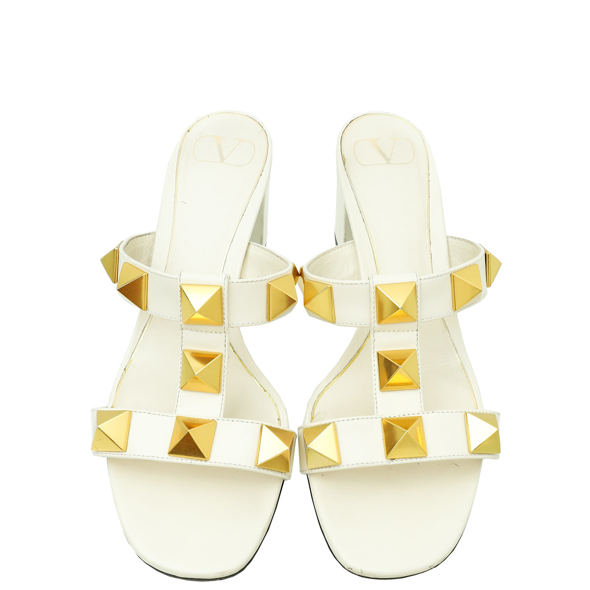 Valentino White Roman Rockstud Mules 39