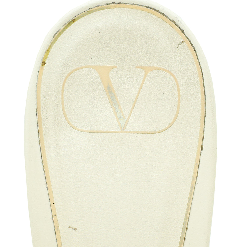 Valentino White Roman Rockstud Mules 39