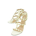 Valentino White Rockstud Ankle Strap Sandal 39