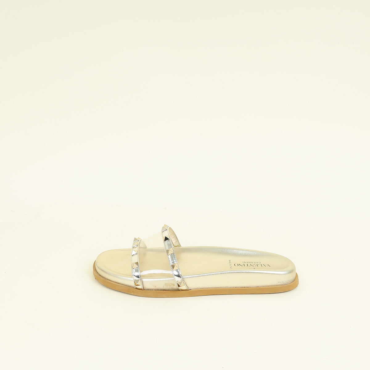 Valentino Metallic Gold Rockstud Flat Slide 39