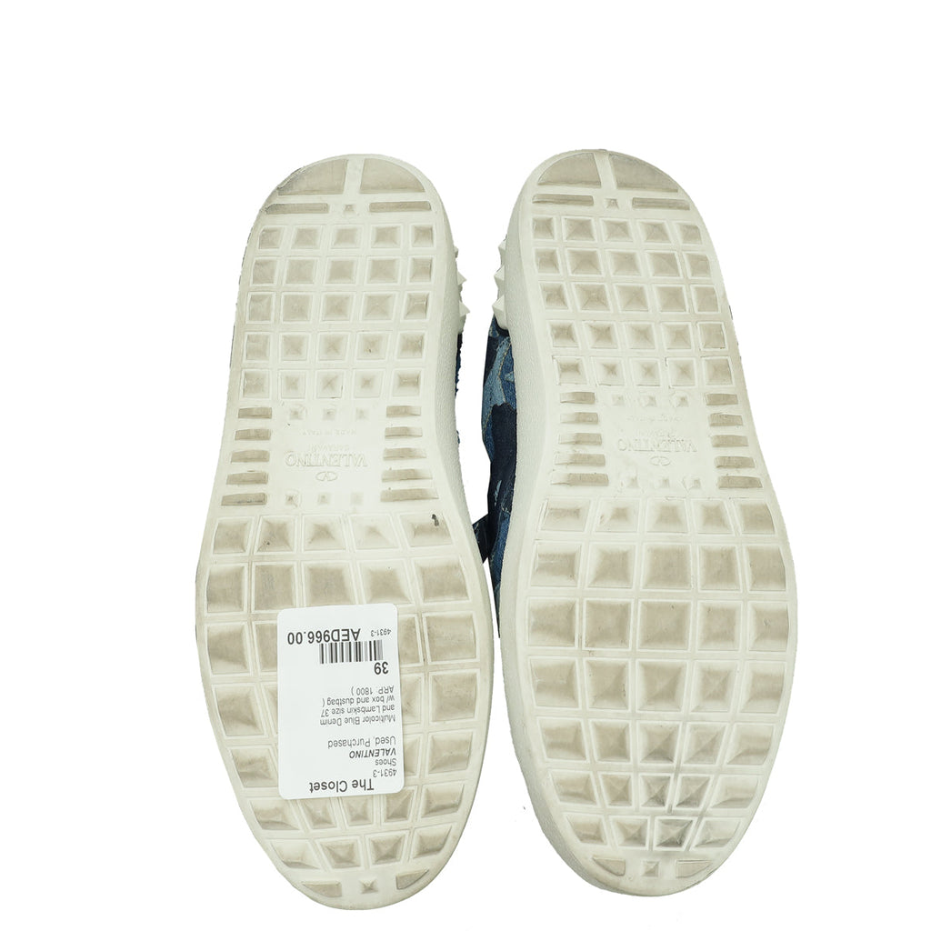 Valentino Multicolor Blue Denim Camustar Slip On Sneaker 39