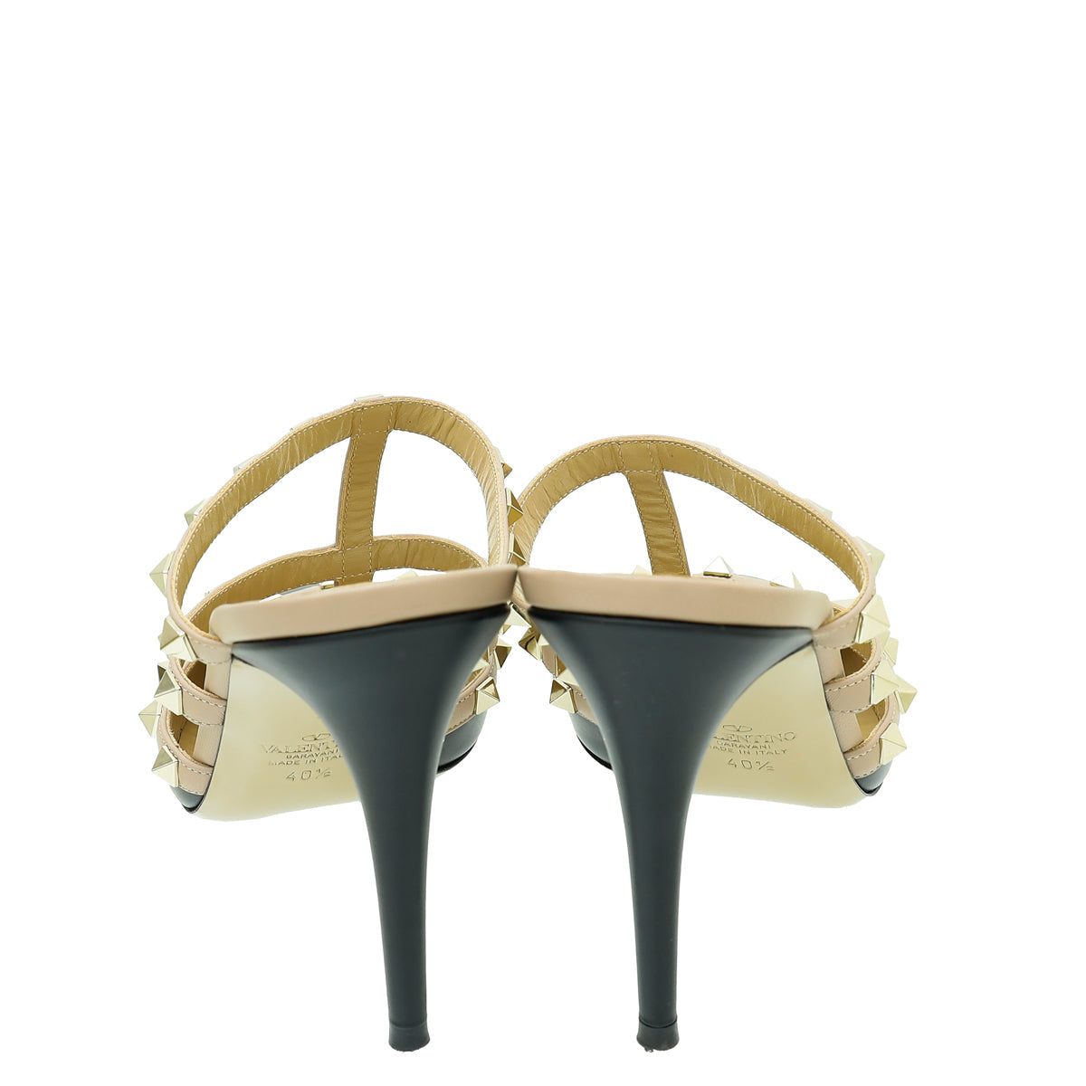 Valentino Bicolor Rockstud Heeled Mules 40.5