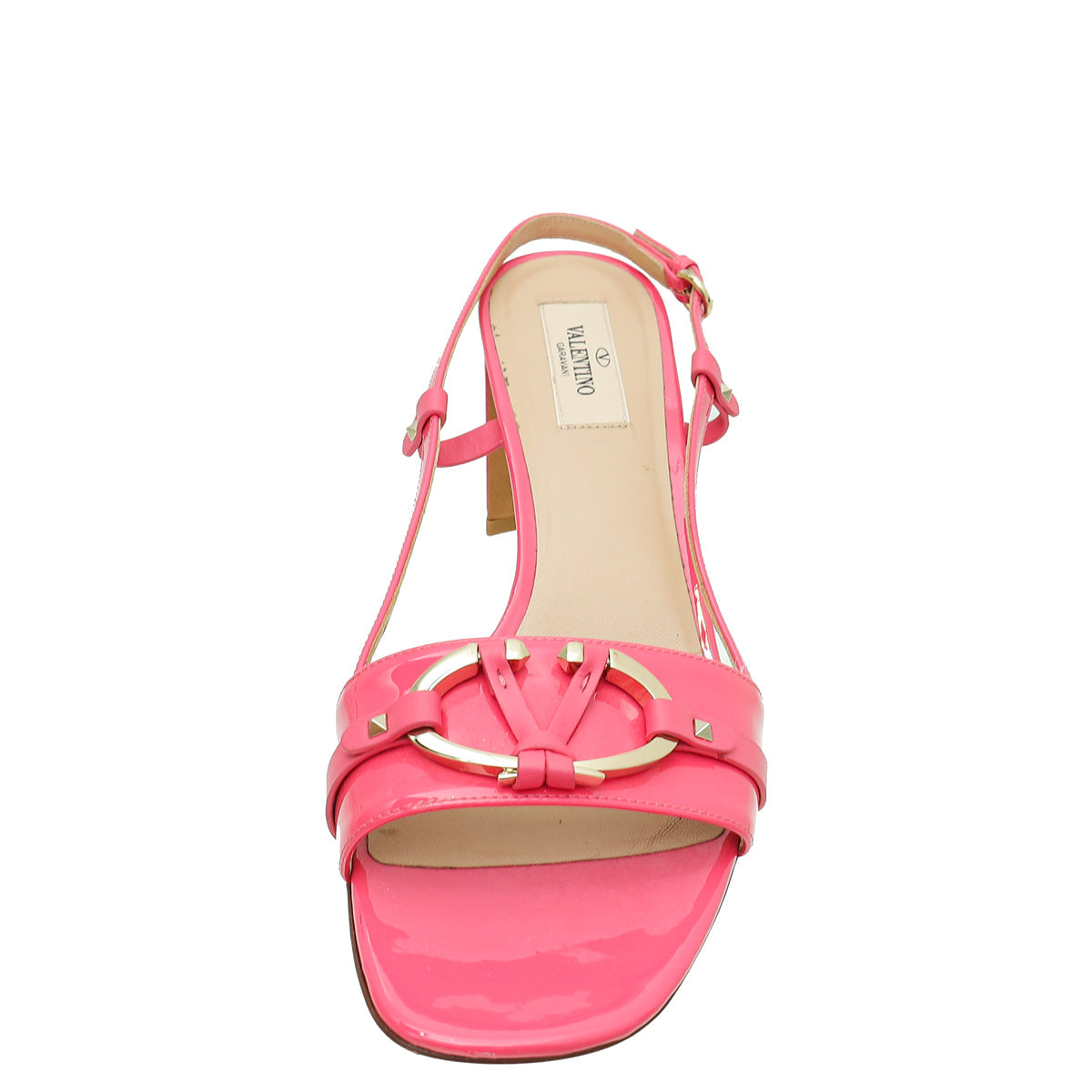 Valentino Pink VLogo Block Heeled Slingback 40