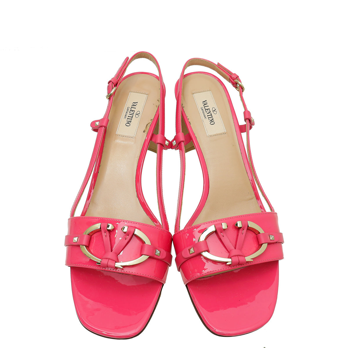 Valentino Pink VLogo Block Heeled Slingback 40