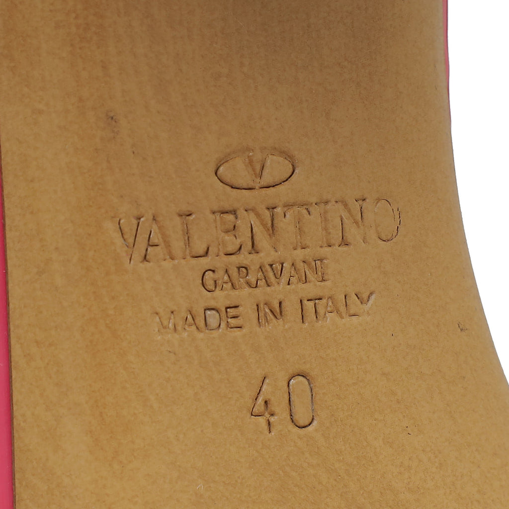 Valentino Pink VLogo Block Heeled Slingback 40