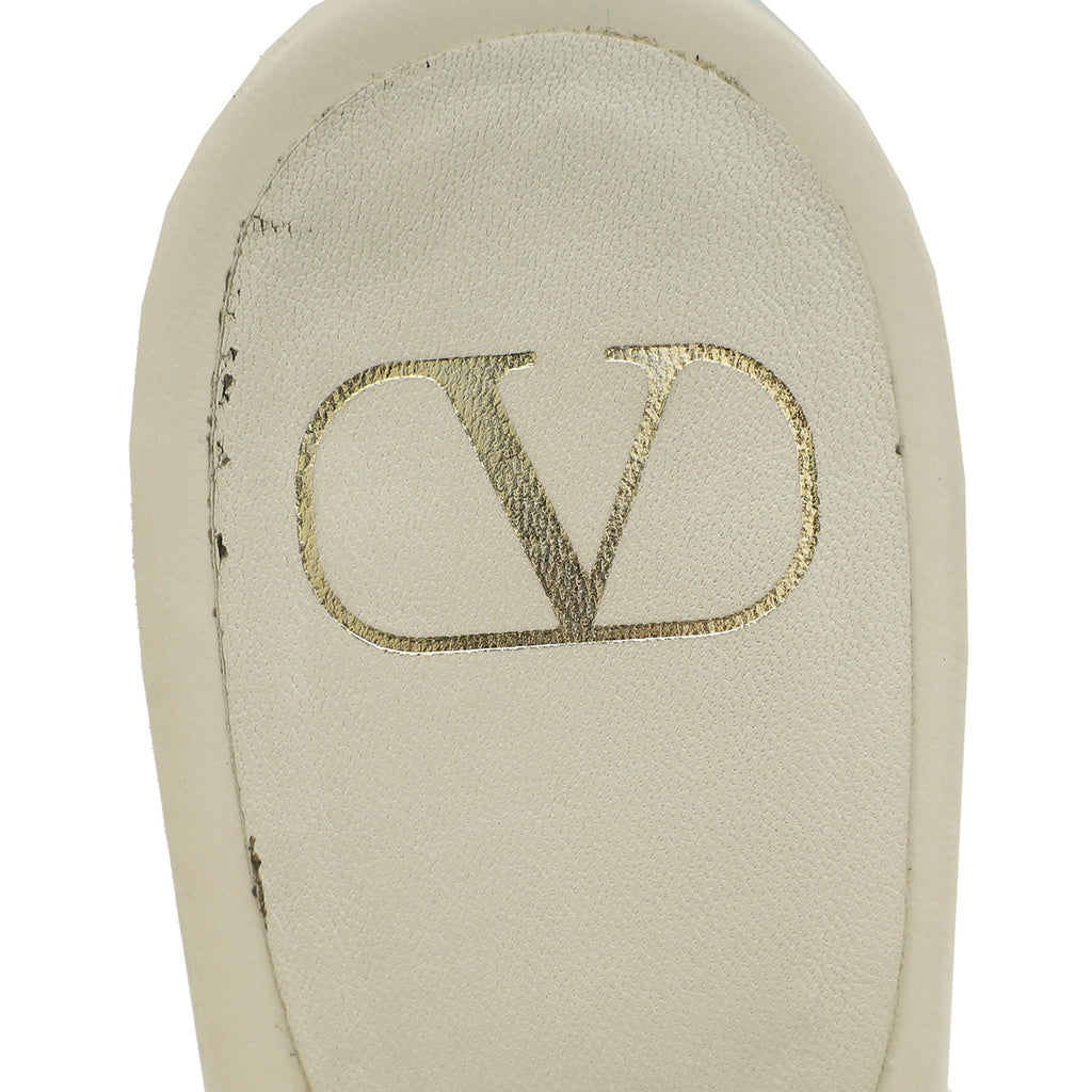 Valentino Cream Vlogo Signature 80 Slide Mules 40