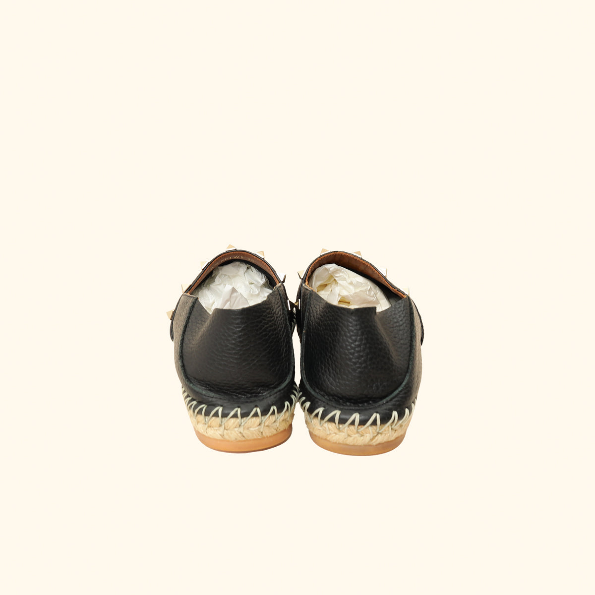 Valentino Black Rockstud  Espadrille 40