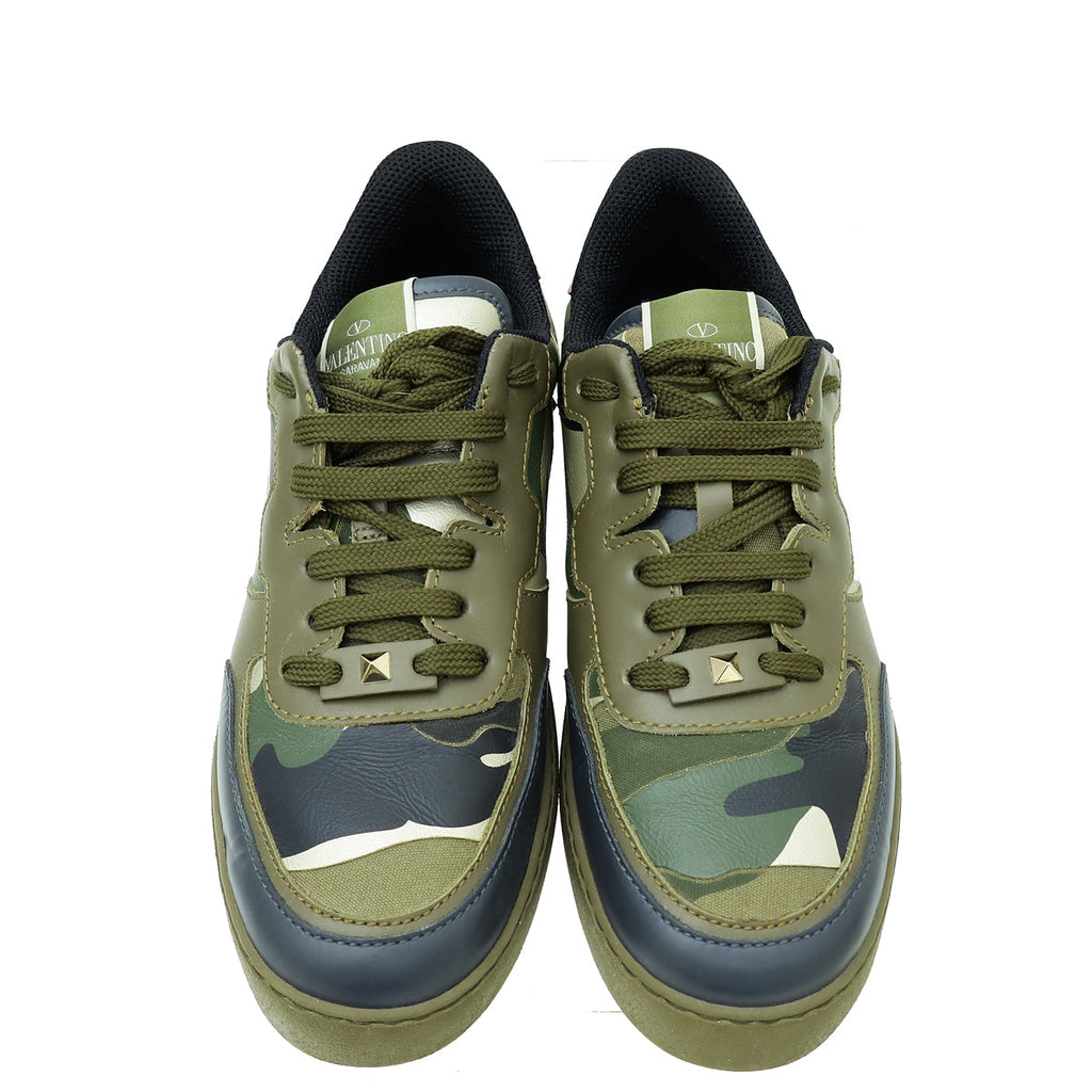 Valentino Olive Rockrunner Camouflage Sneaker 40