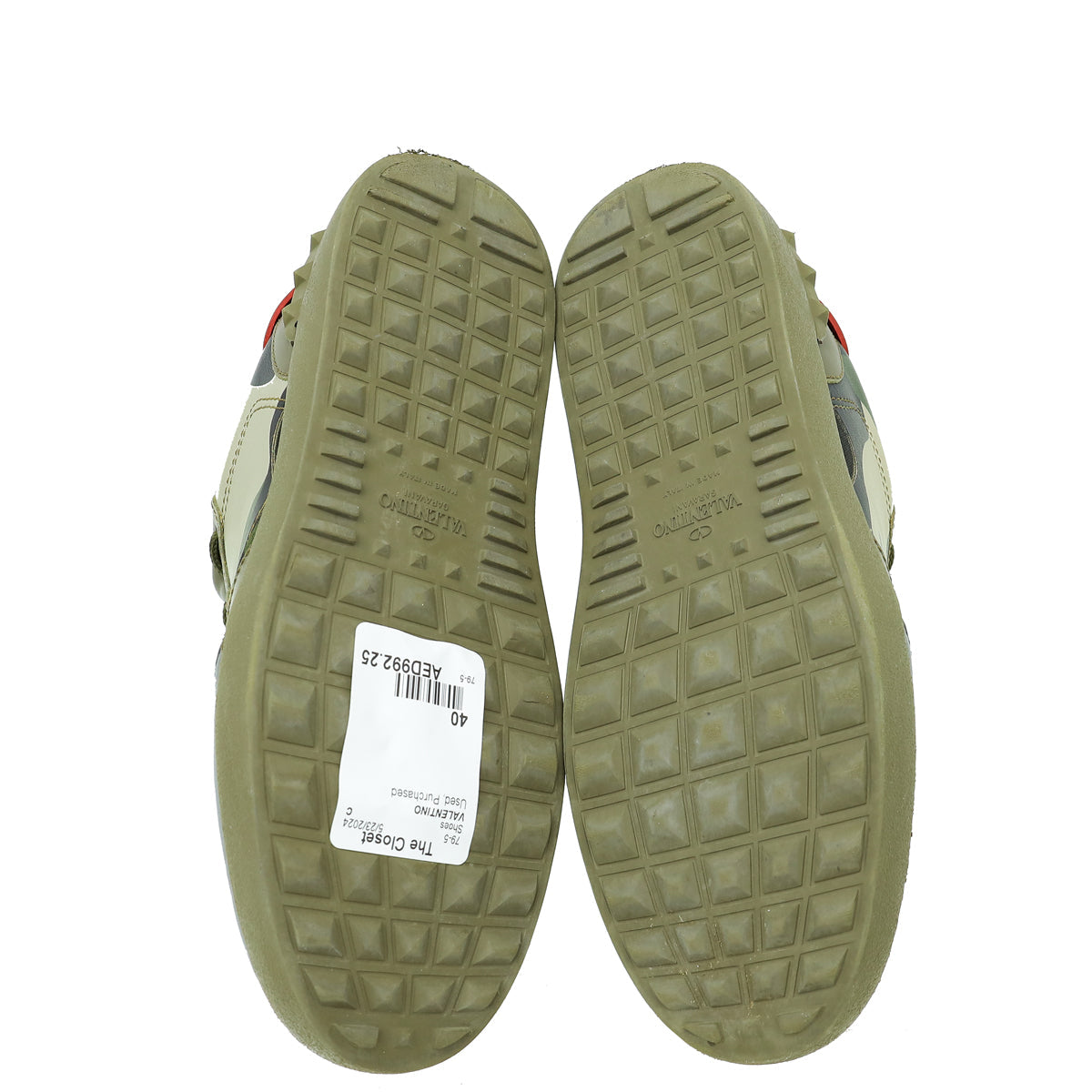 Valentino Olive Rockrunner Camouflage Sneaker 40