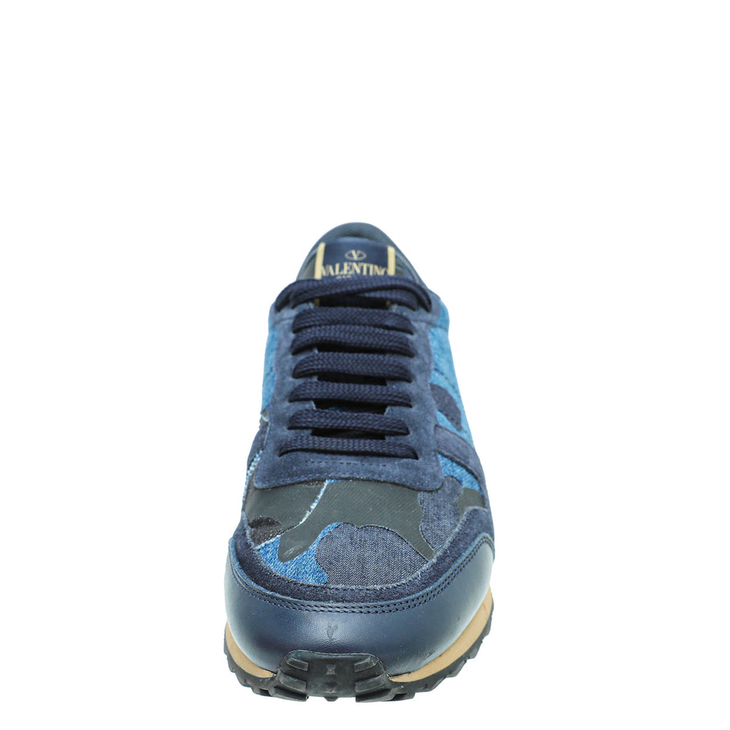 Valentino Blue Multicolor Camouflage Rockrunner Sneakers 41
