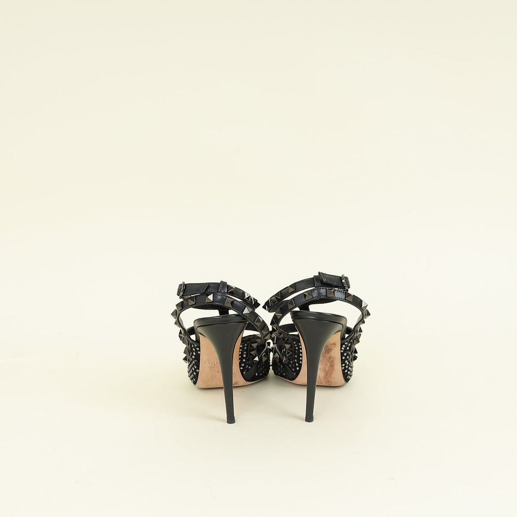 Valentino Black Rockstud 100 Pumps 42