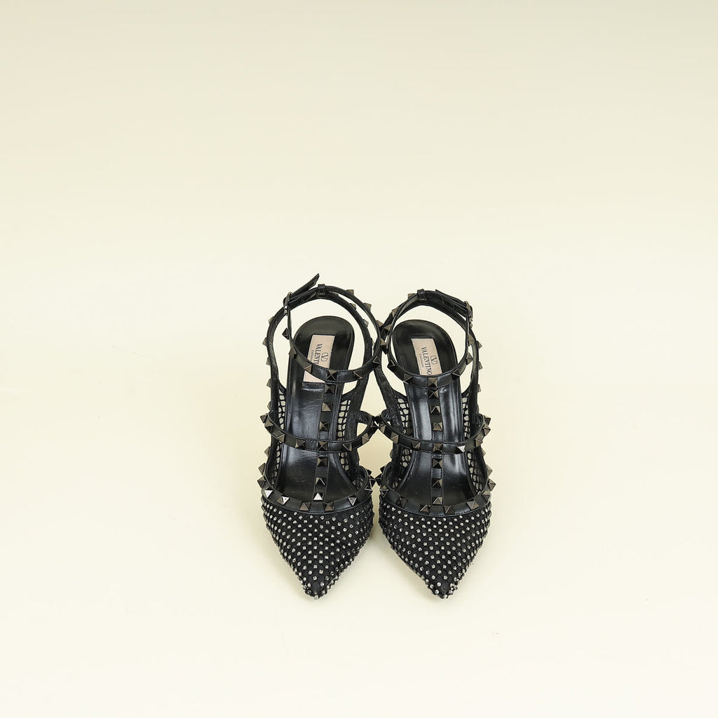 Valentino Black Rockstud 100 Pumps 42