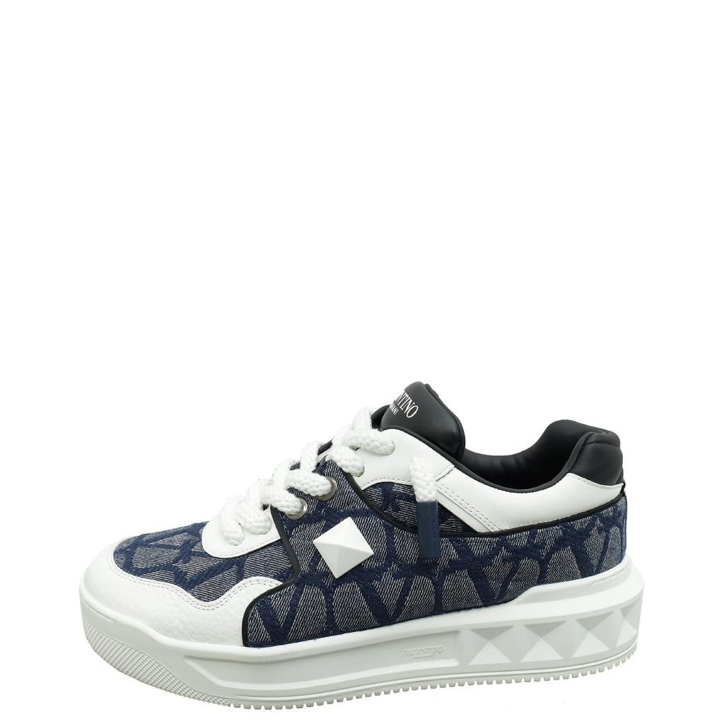 Valentino Denim Tricolor One Stud XL Sneakers 43.5