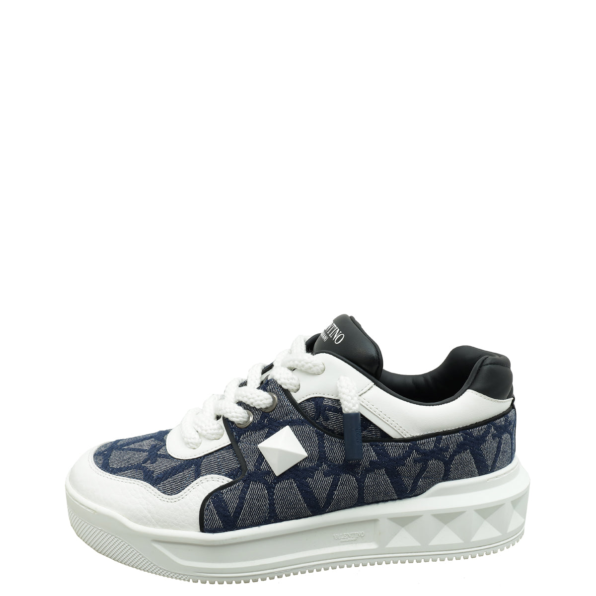 Valentino Denim Tricolor One Stud XL Sneakers 43.5