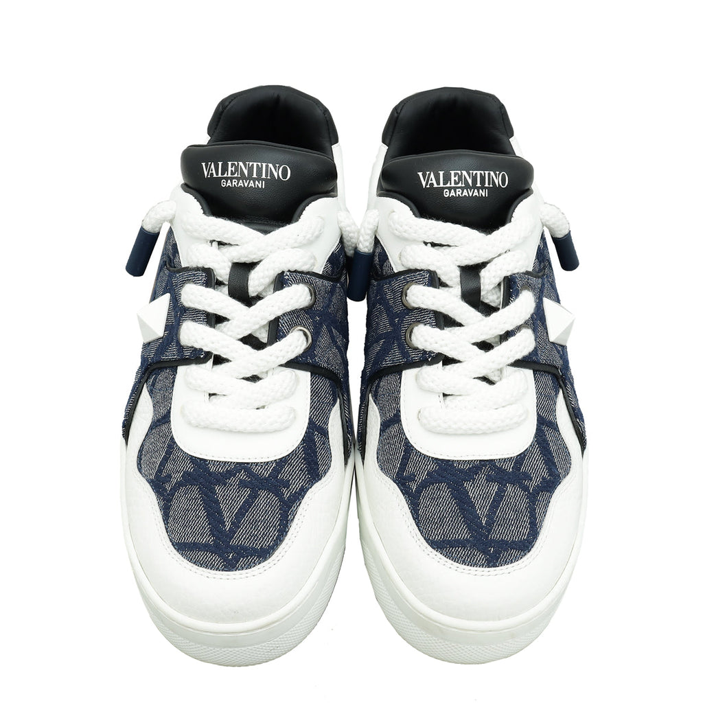Valentino Denim Tricolor One Stud XL Sneakers 43.5