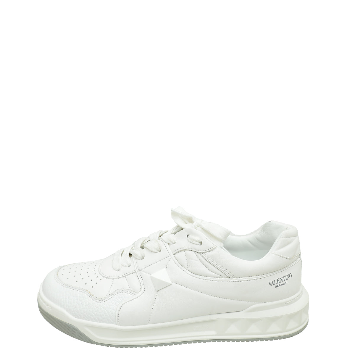 Valentino White One Stud Low Top Sneakers 44