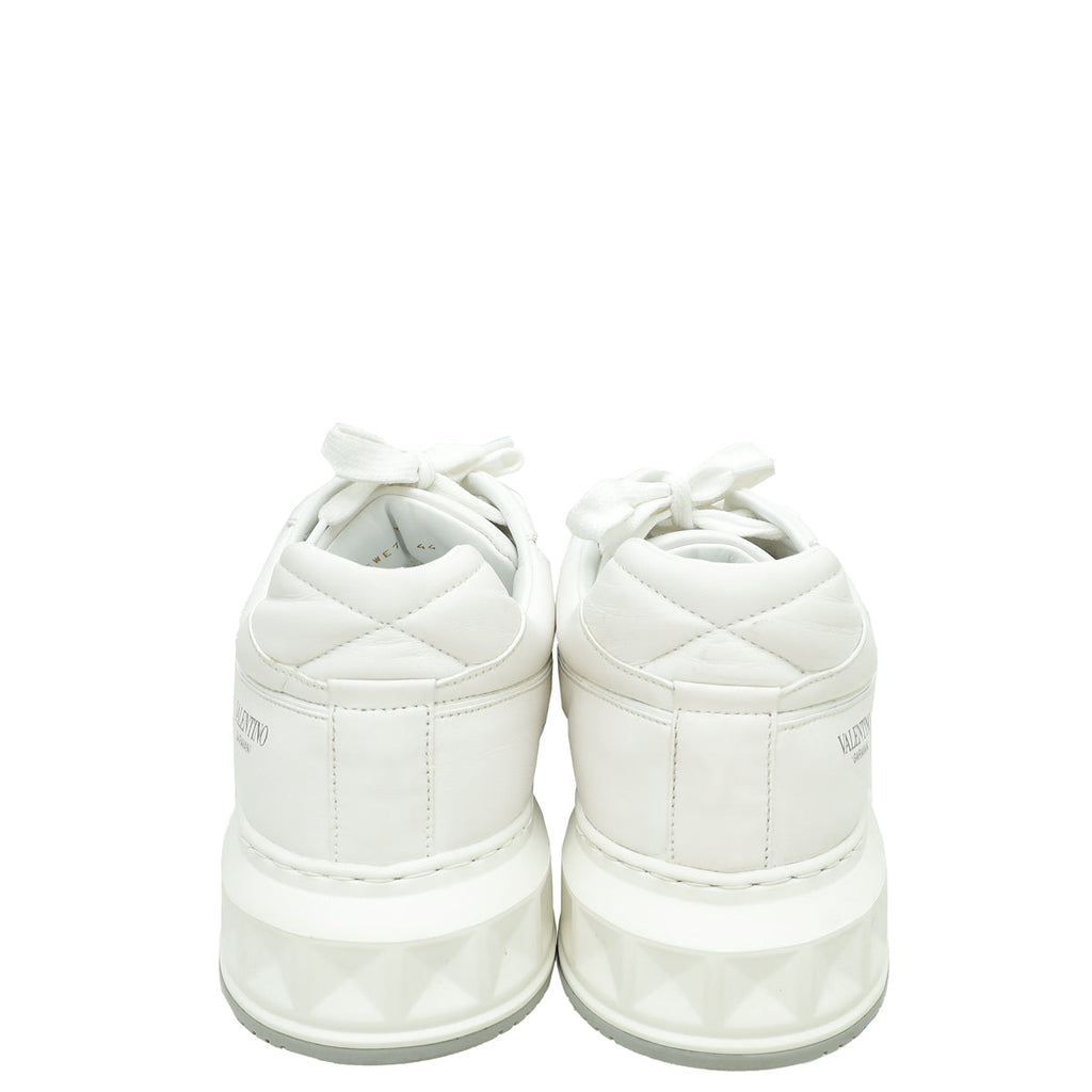 Valentino White One Stud Low Top Sneakers 44