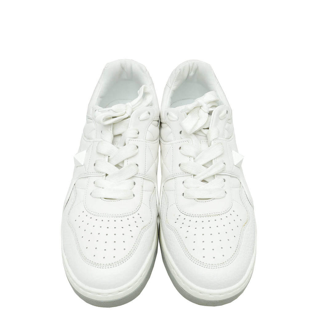 Valentino White One Stud Low Top Sneakers 44