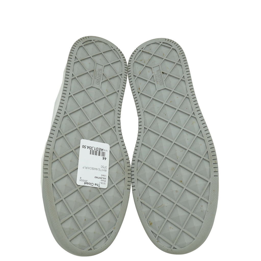 Valentino White One Stud Low Top Sneakers 44