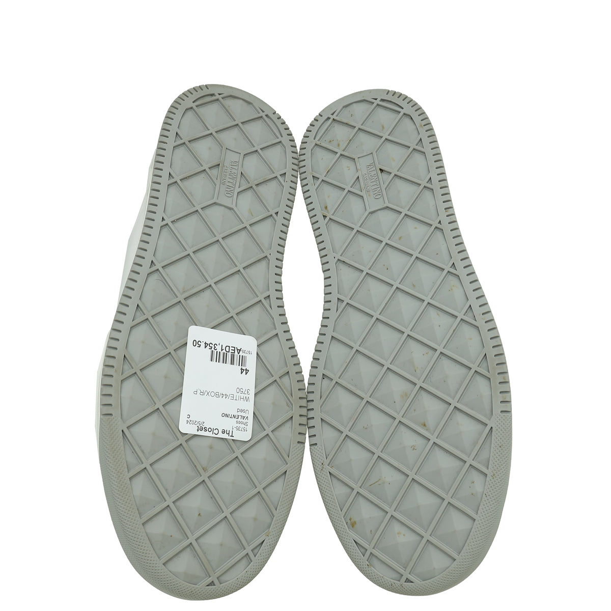 Valentino White One Stud Low Top Sneakers 44