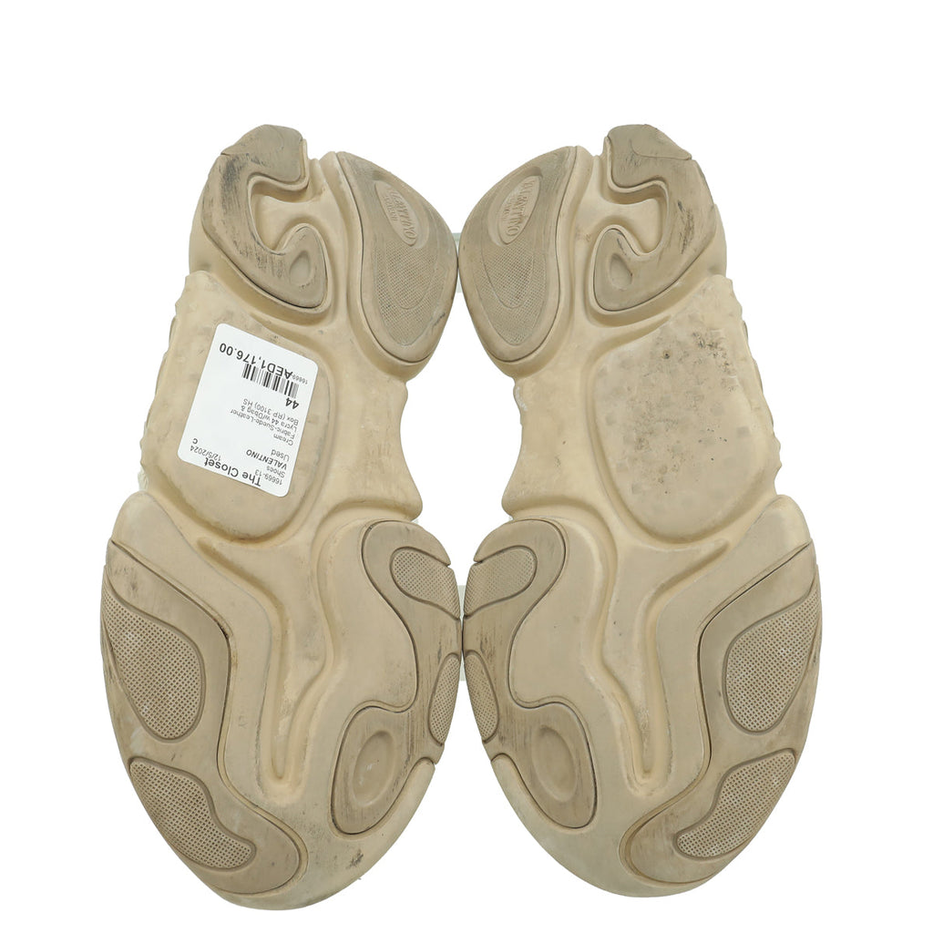 Valentino Cream Bubbleback Sneakers 44