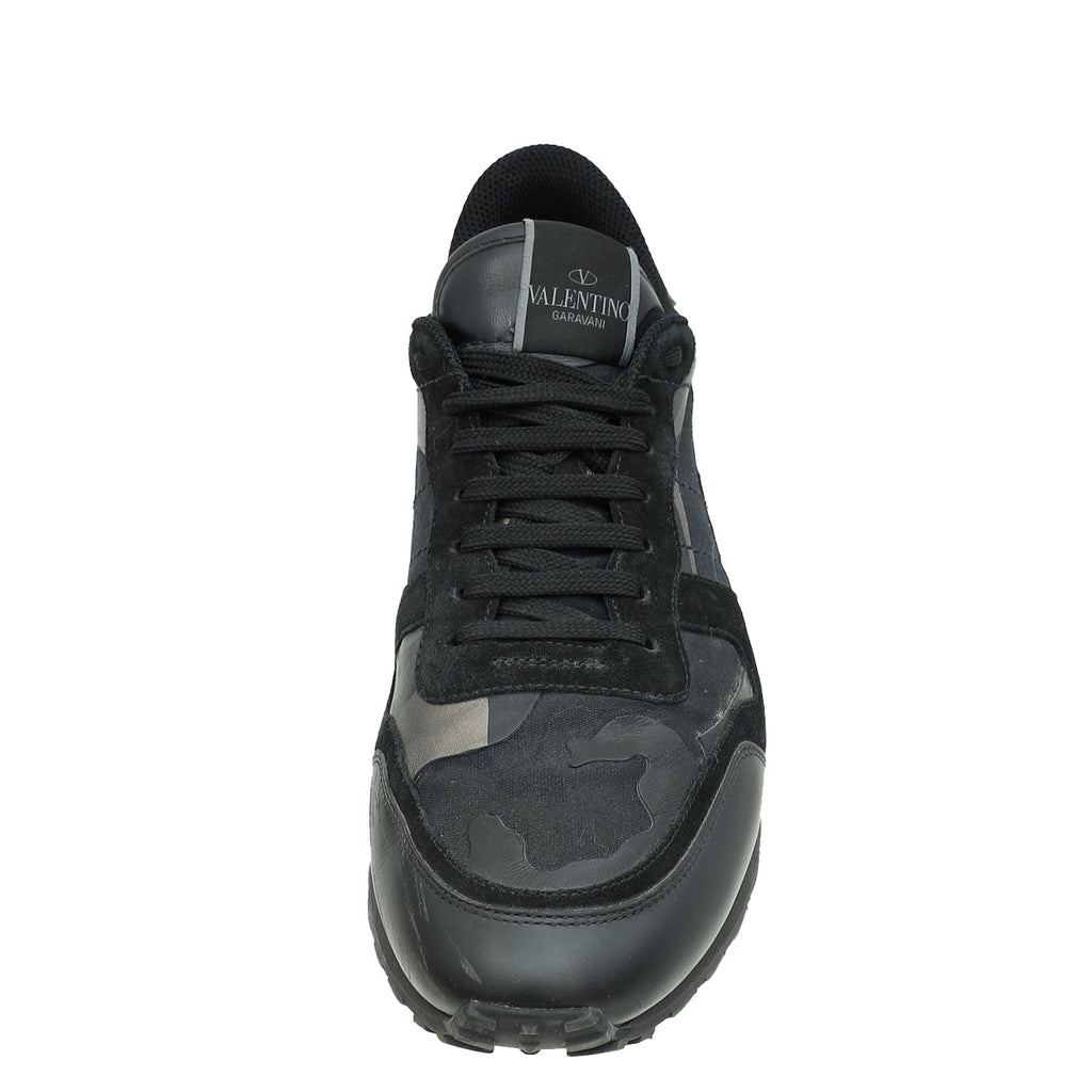 Valentino Black Camouflage Rockrunner Sneakers 45