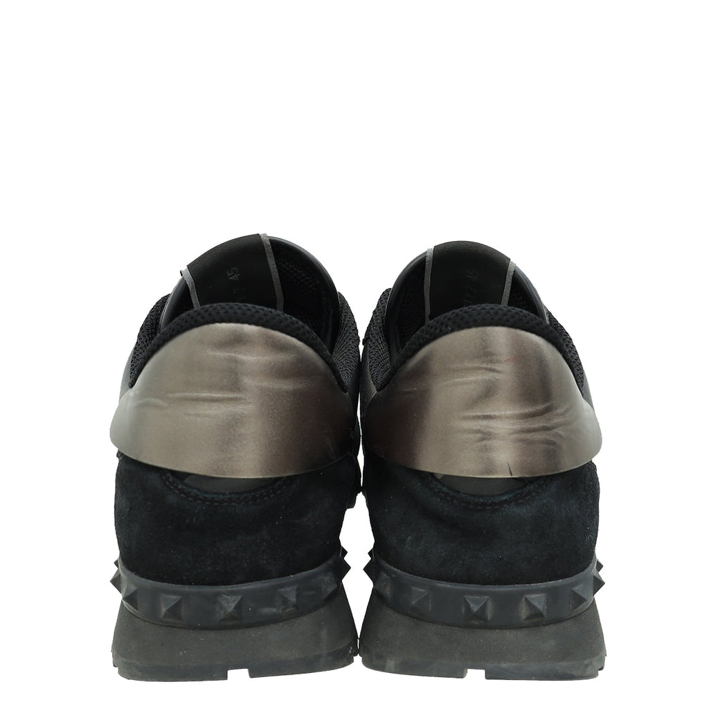Valentino Black Camouflage Rockrunner Sneakers 45