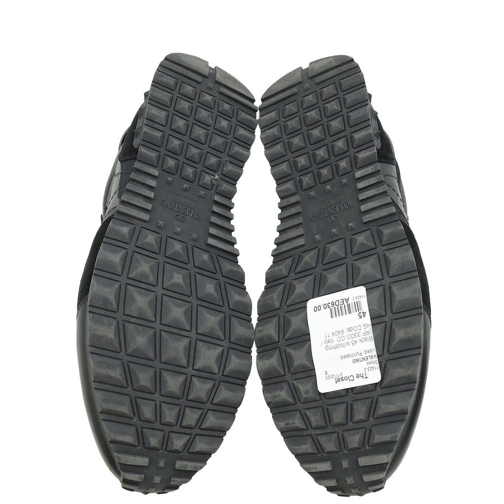 Valentino Black Camouflage Rockrunner Sneakers 45