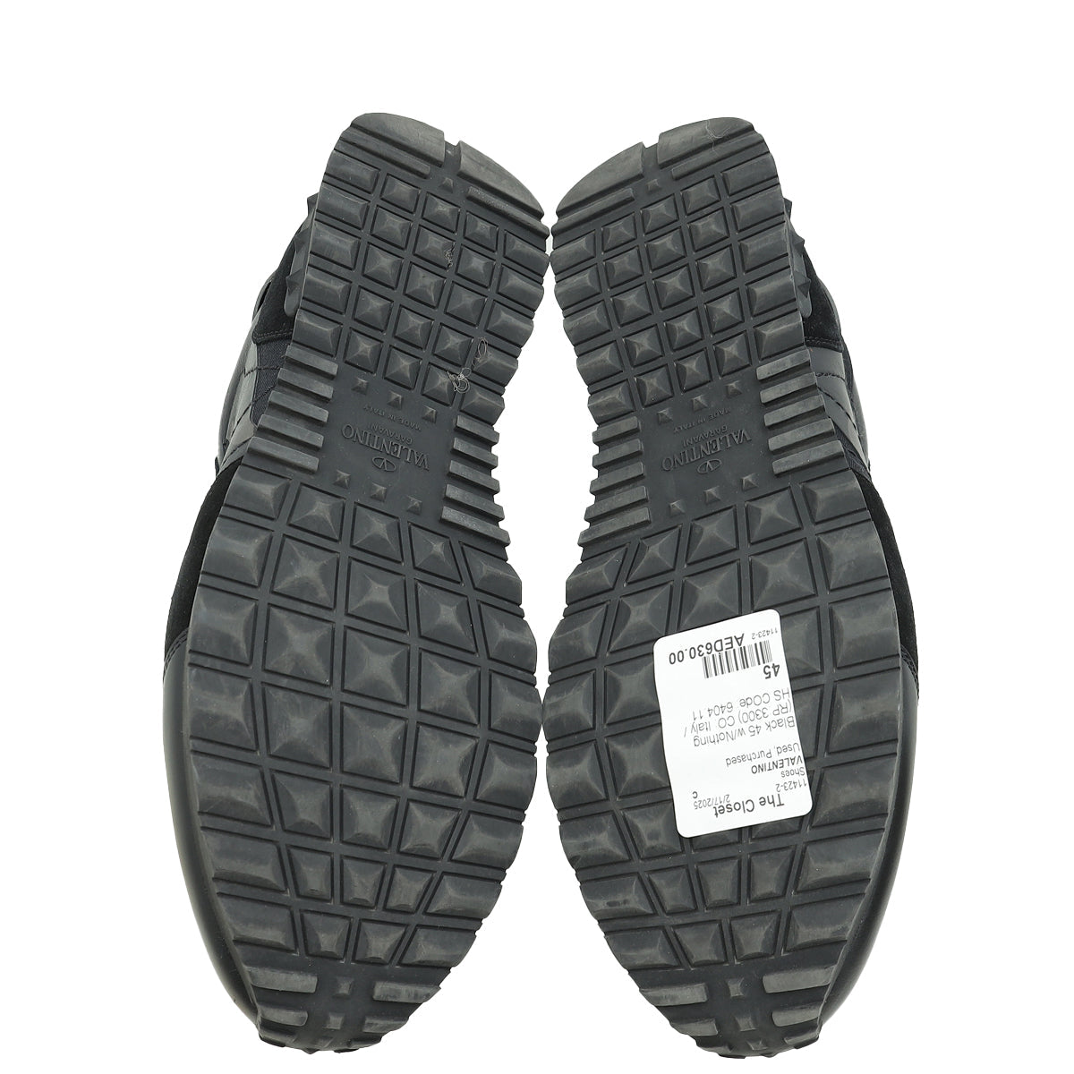 Valentino Black Camouflage Rockrunner Sneakers 45