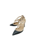 Valentino Bicolor Rockstud Caged Ankle Strap Sandals 36.5
