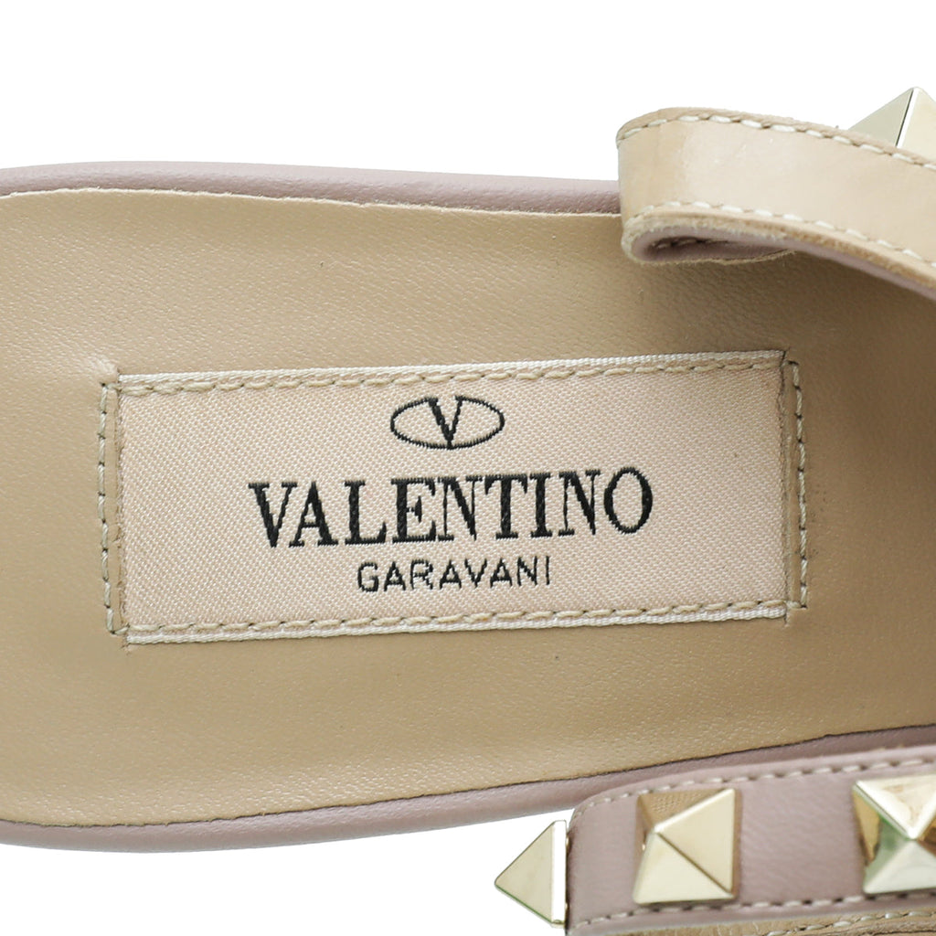 Valentino Light Pink Rockstud Caged Ankle Strap Pump 36.5